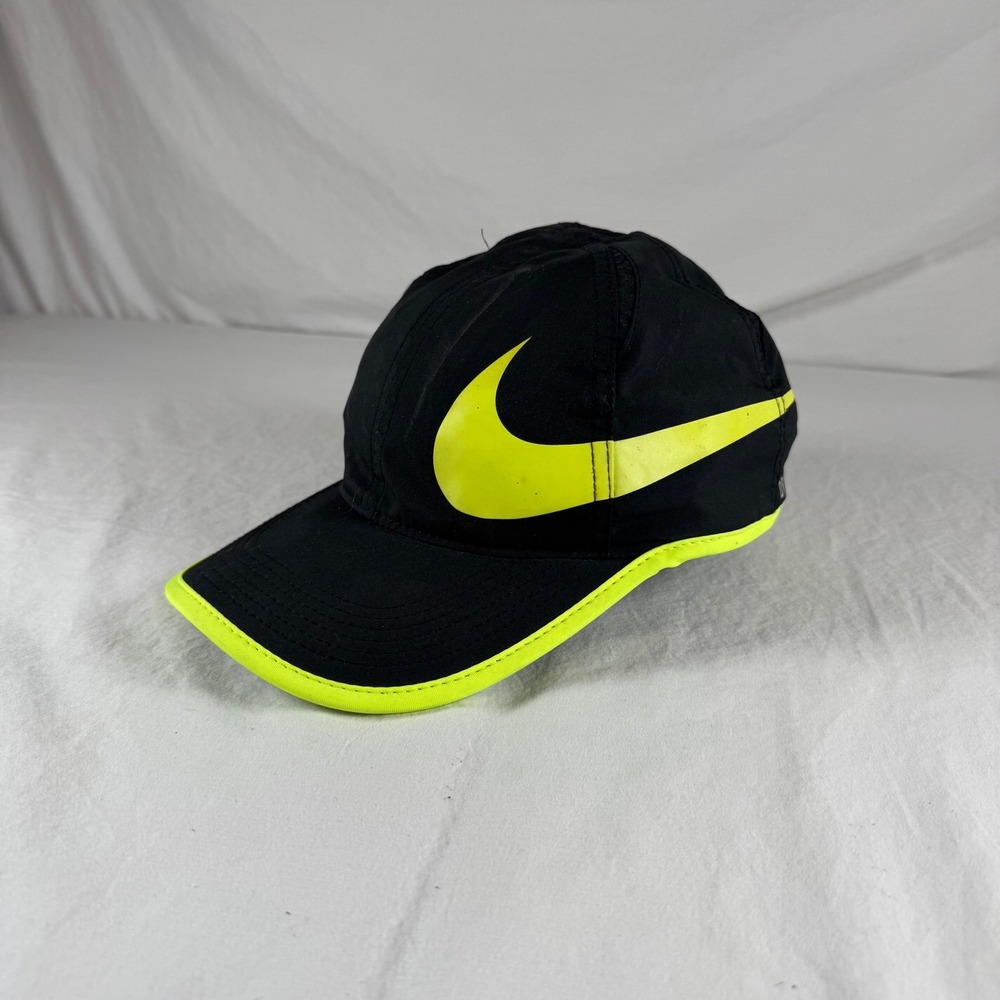 Nike Men's Size OS Black Featherlight Dri-Fit Adjustable Running Cap